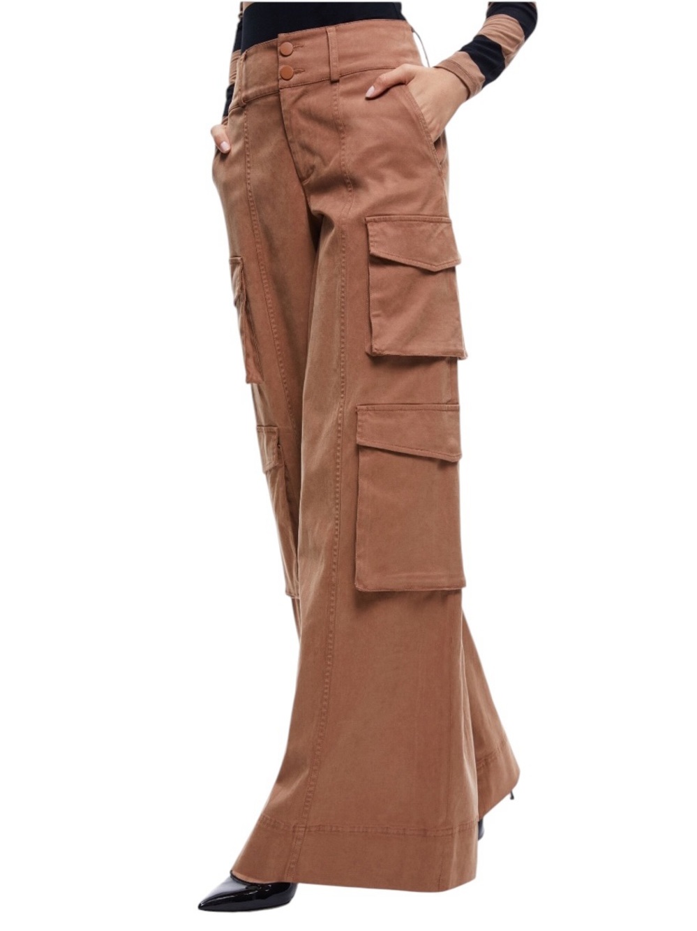 Alice + Oliva Cay Cargo Jeans 29 Wide Leg Boho Utility Slouchy - Picture 12 of 12